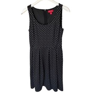 Elle Fit and Flare Pleated Black Dress, 2‎